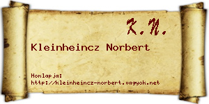 Kleinheincz Norbert névjegykártya