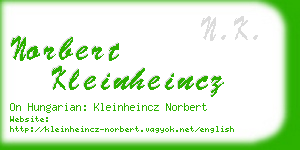 norbert kleinheincz business card